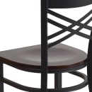 Flash Furniture XU-6FOBXBK-WALW-GG Restaurant Chair w/ Metal Cross Back & Walnut Wood Seat - Steel Frame, Black thumbnail 8
