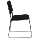 Flash Furniture XU-8700-CHR-B-30-GG Stacking Chair w/ Black Fabric Back & Seat - Steel Frame, Chrome thumbnail 4