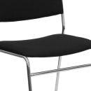 Flash Furniture XU-8700-CHR-B-30-GG Stacking Chair w/ Black Fabric Back & Seat - Steel Frame, Chrome thumbnail 7