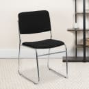 Flash Furniture XU-8700-CHR-B-30-GG Stacking Chair w/ Black Fabric Back & Seat - Steel Frame, Chrome thumbnail 9