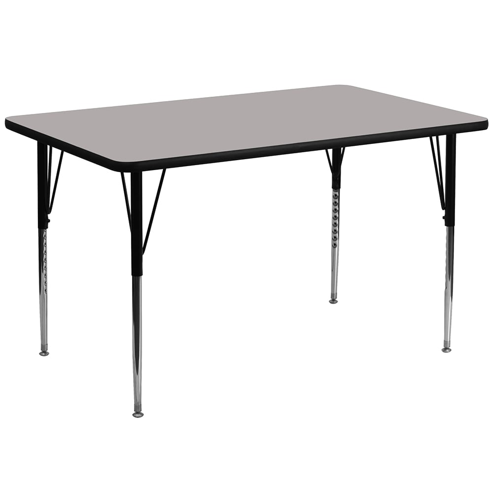 Flash Furniture XU-A2448-REC-GY-H-A-GG Rectangular Activity Table - 48"L x 24"W, Laminate Top, Gray
