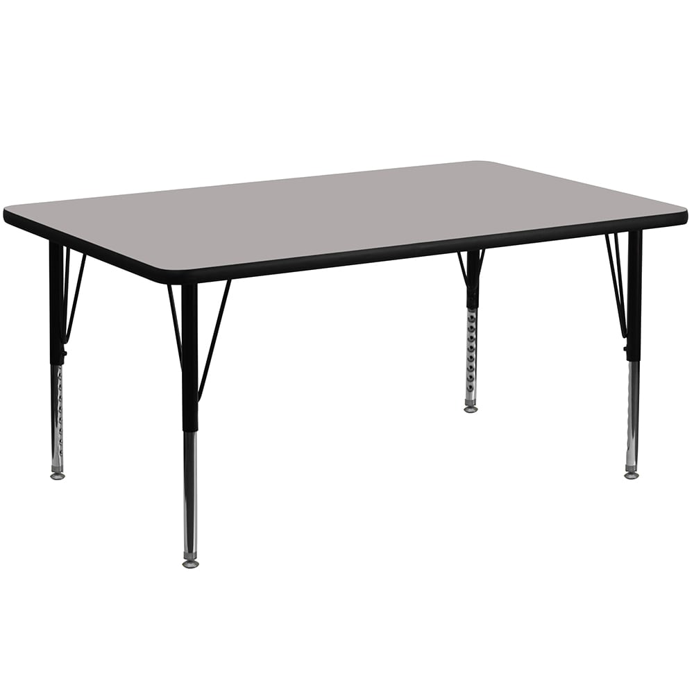 Flash Furniture XU-A2448-REC-GY-H-P-GG Rectangular Activity Table - 48"L x 24"W, Laminate Top, Gray