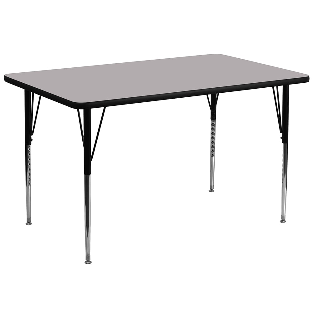 Flash Furniture XU-A2448-REC-GY-T-A-GG Rectangular Activity Table - 48"L x 24"W, Laminate Top, Gray