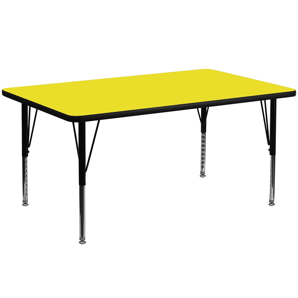 Flash Furniture XU-A2448-REC-YEL-H-P-GG Rectangular Activity Table - 48"L x 24"W, Laminate Top, Yellow