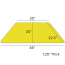 Flash Furniture XU-A2448-TRAP-YEL-H-P-CAS-GG Trapezoid Mobile Activity Table - 46 1/4"L x 25 1/2"W, Laminate Top, Yellow thumbnail 3