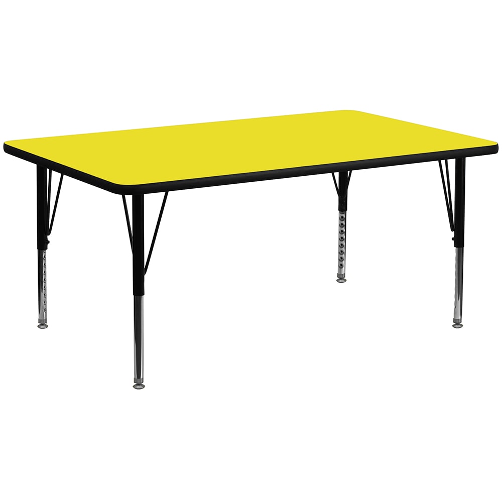 Flash Furniture XU-A2460-REC-YEL-H-P-GG Rectangular Activity Table - 60"L x 24"W, Laminate Top, Yellow