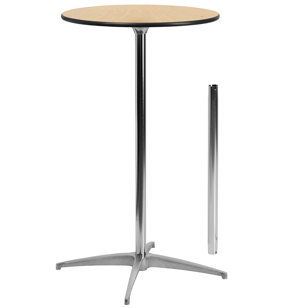Flash Furniture XA-24-COTA-GG 24" Round Bar Height Table - Birchwood Top, Steel Base