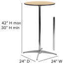 Flash Furniture XA-24-COTA-GG 24" Round Bar Height Table - Birchwood Top, Steel Base thumbnail 2