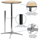 Flash Furniture XA-24-COTA-GG 24" Round Bar Height Table - Birchwood Top, Steel Base thumbnail 3