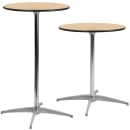 Flash Furniture XA-24-COTA-GG 24" Round Bar Height Table - Birchwood Top, Steel Base thumbnail 5