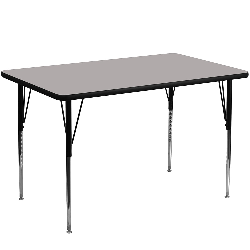 Flash Furniture XU-A3048-REC-GY-H-A-GG Rectangular Activity Table - 48"L x 30"W, Laminate Top, Gray