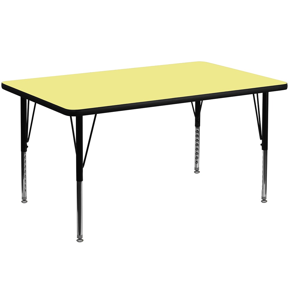 Flash Furniture XU-A3048-REC-YEL-T-P-GG Rectangular Activity Table - 48"L x 30"W, Laminate Top, Yellow