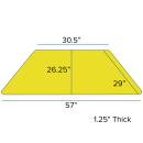 Flash Furniture XU-A3060-TRAP-YEL-T-P-CAS-GG Trapezoid Mobile Activity Table - 57 1/2"L x 26 1/4"W, Laminate Top, Yellow thumbnail 3