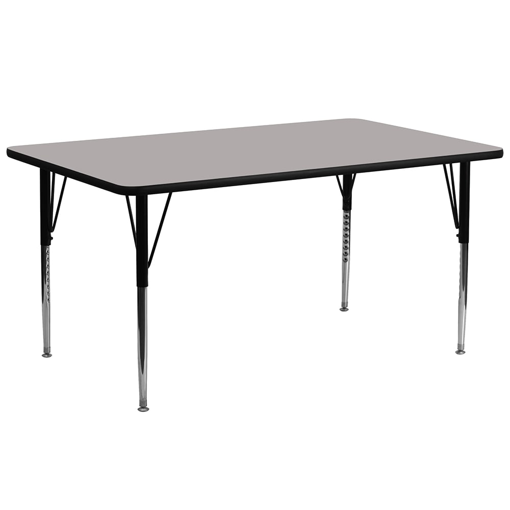 Flash Furniture XU-A3072-REC-GY-H-A-GG Rectangular Activity Table - 72"L x 30"W, Laminate Top, Gray