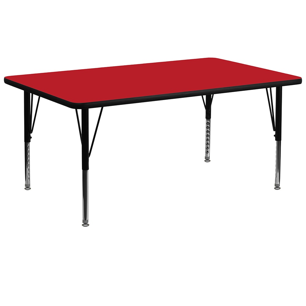 Flash Furniture XU-A3072-REC-RED-H-P-GG Rectangular Activity Table - 72"L x 30"W, Laminate Top, Red
