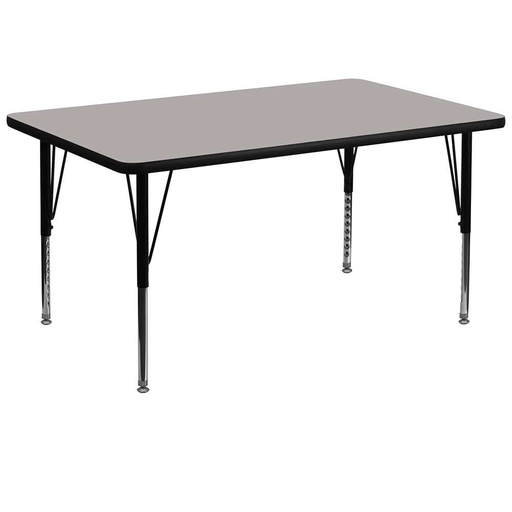 Flash Furniture XU-A3672-REC-GY-H-P-GG Rectangular Activity Table - 72"L x 36"W, Laminate Top, Gray