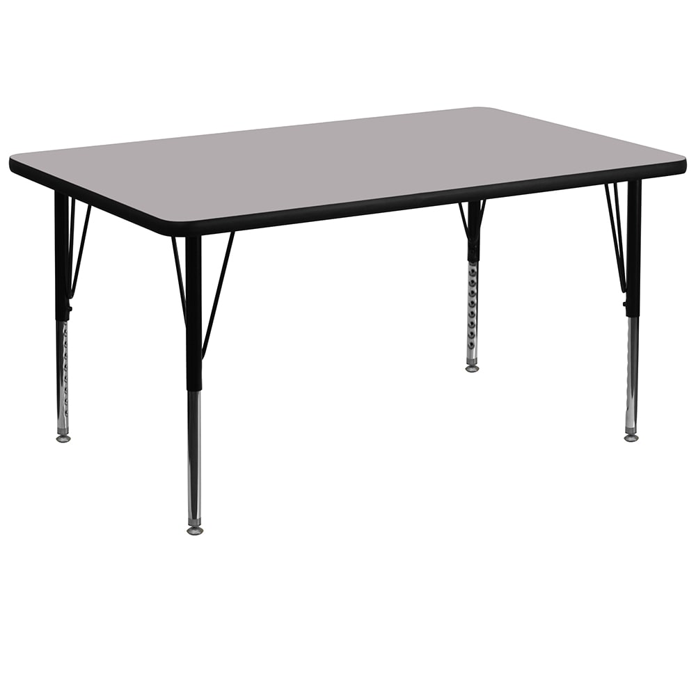 Flash Furniture XU-A3672-REC-GY-T-P-GG Rectangular Activity Table - 72"L x 36"W, Laminate Top, Gray