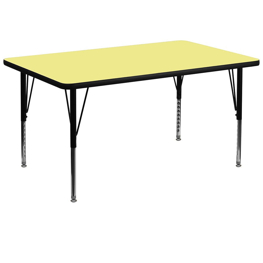 Flash Furniture XU-A3672-REC-YEL-T-P-GG Rectangular Activity Table - 72"L x 36"W, Laminate Top, Yellow