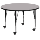 Flash Furniture XU-A42-RND-GY-T-P-CAS-GG 42" Round Mobile Activity Table - Laminate Top, Gray thumbnail 2