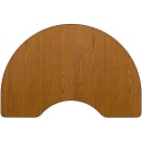 Flash Furniture XU-A4872-KIDNY-OAK-T-P-CAS-GG Kidney Shaped Mobile Activity Table - 72"L x 48"W, Laminate Top, Oak thumbnail 3