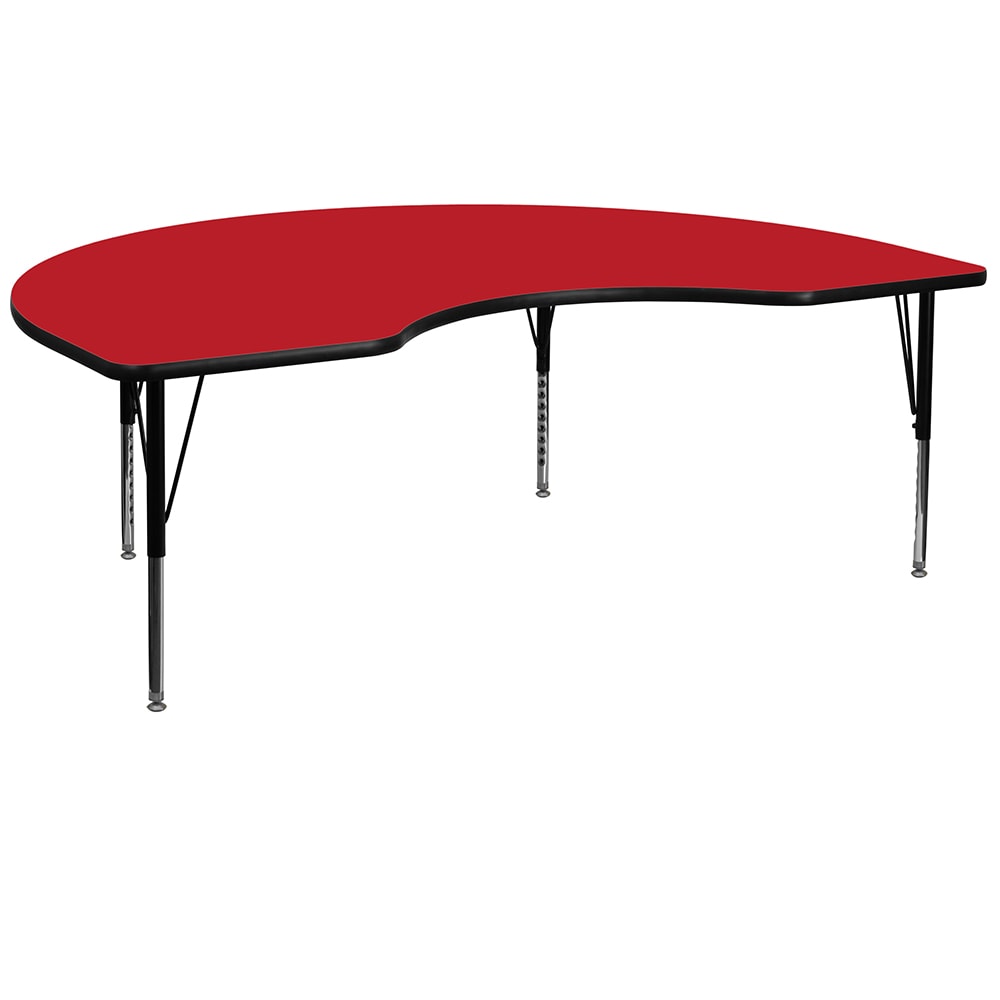 Flash Furniture XU-A4872-KIDNY-RED-H-P-GG Kidney Shaped Activity Table - 72"L x 48"W, Laminate Top, Red