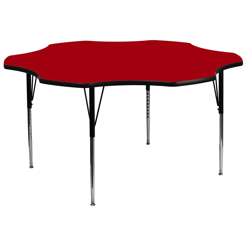 Flash Furniture XU-A60-FLR-RED-T-A-GG Flower Shaped Activity Table - 60"L x 60"W, Laminate Top, Red