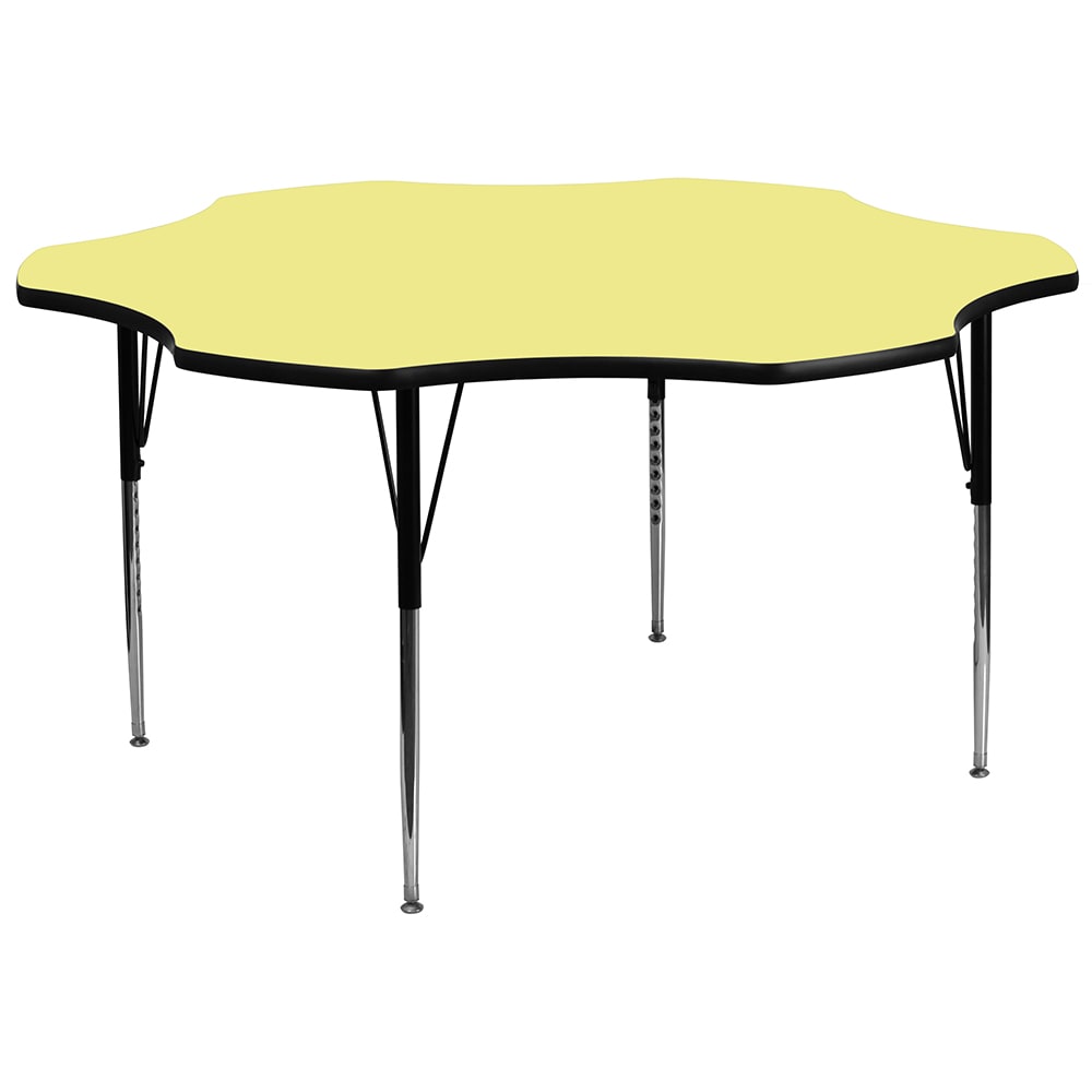 Flash Furniture XU-A60-FLR-YEL-T-A-GG Flower Shaped Activity Table - 60"L x 60"W, Laminate Top, Yellow