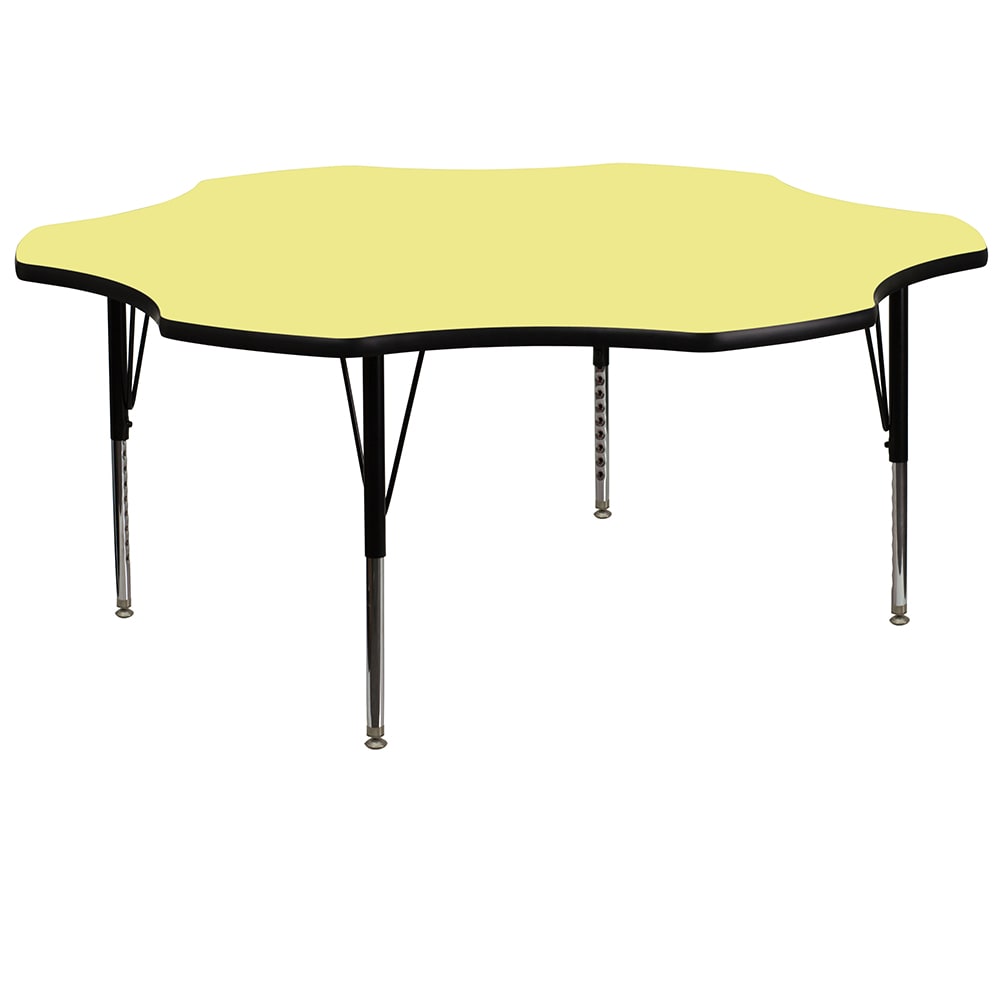 Flash Furniture XU-A60-FLR-YEL-T-P-GG Flower Shaped Activity Table - 60"L x 60"W, Laminate Top, Yellow
