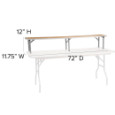 Flash Furniture XA-72-RS-GG Folding Bar Top Riser w/ Birchwood Surface - 72"W x 12"D x 12"H thumbnail 2