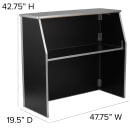 Flash Furniture XA-BAR-48-BK-GG 47 3/4" Folding Portable Bar - Removable Aluminum Top, Black Laminate Front thumbnail 2