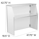 Flash Furniture XA-BAR-48-WH-GG 47 3/4" Folding Portable Bar - Removable Aluminum Top, White Laminate Front thumbnail 2