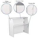 Flash Furniture XA-BAR-48-WH-GG 47 3/4" Folding Portable Bar - Removable Aluminum Top, White Laminate Front thumbnail 6
