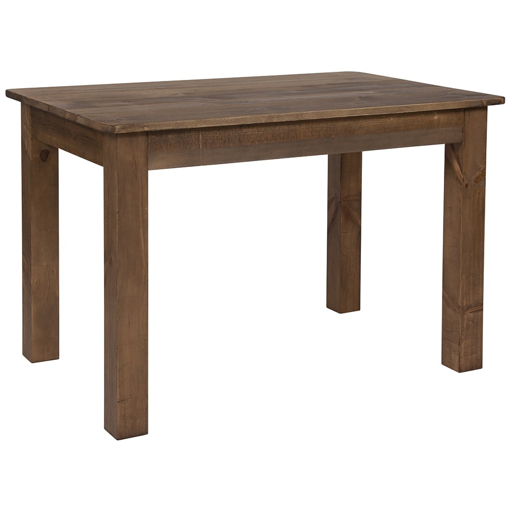 Flash Furniture XA-F-46X30-GG Rectangular Farm Dining Table - 46" x 30", Rustic Stained Solid Pine