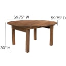 Flash Furniture XA-F-60-RD-GG 59 3/4" Round Folding Dining Table - 30"H, Solid Pine thumbnail 3