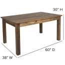 Flash Furniture XA-F-60X38-GG Rectangular Farm Dining Table - 60" x 38", Rustic Stained Solid Pine thumbnail 2