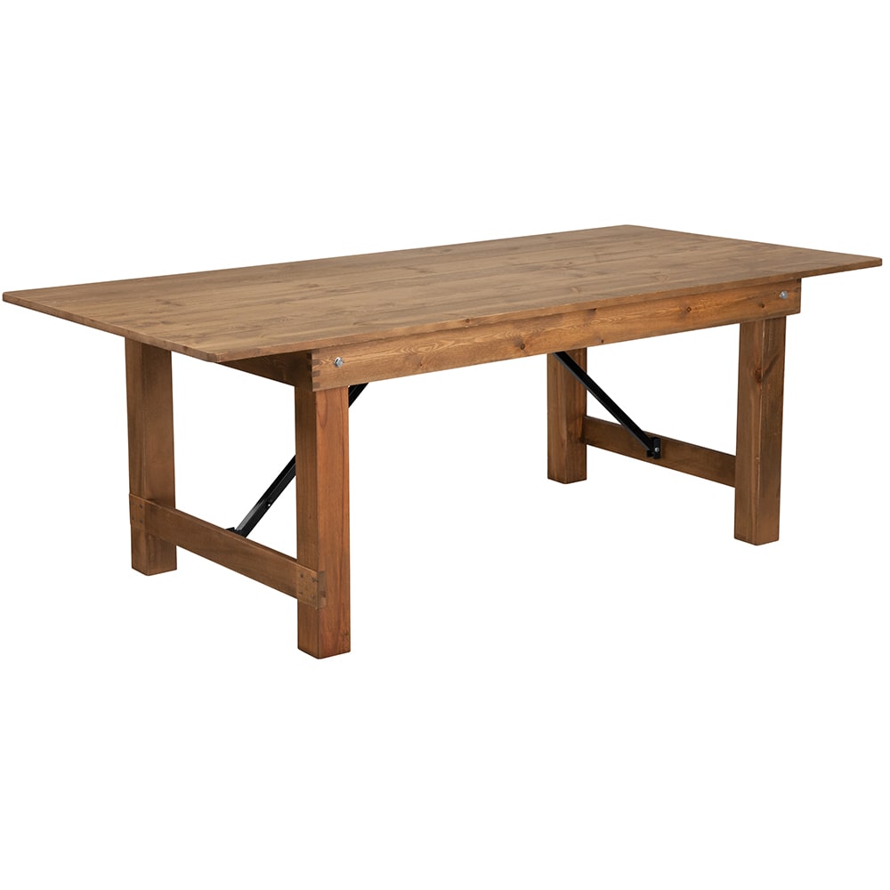 Flash Furniture XA-F-84X40-GG Rectangular Folding Farm Table w/ Antique Rustic Plank Top - 84"W x 40"D x 30"H