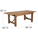 Flash Furniture XA-F-84X40-GG Rectangular Folding Farm Table w/ Antique Rustic Plank Top - 84"W x 40"D x 30"H thumbnail 2