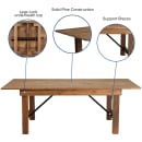 Flash Furniture XA-F-84X40-GG Rectangular Folding Farm Table w/ Antique Rustic Plank Top - 84"W x 40"D x 30"H thumbnail 6