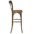 Flash Furniture XA-X-BAR-GO-GG Stacking Bar Stool w/ Cross Back & Wood Seat, Dark Antique thumbnail 3