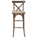 Flash Furniture XA-X-BAR-GO-BC-GG Stacking Bar Stool w/ Cross Back & Burlap Seat, Dark Antique thumbnail 4