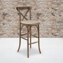 Flash Furniture XA-X-BAR-GO-BC-GG Stacking Bar Stool w/ Cross Back & Burlap Seat, Dark Antique thumbnail 5