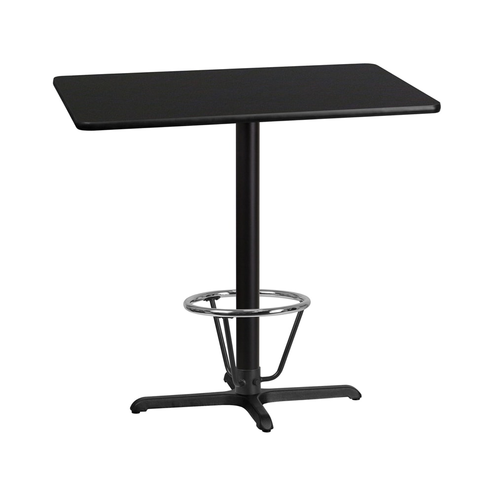 Flash Furniture XU-BLKTB-3042-T2230B-3CFR-GG Rectangular Bar Height Table w/ Black Laminate Top - 42"W x 30"D x 43 1/8"H, Cast Iron Base