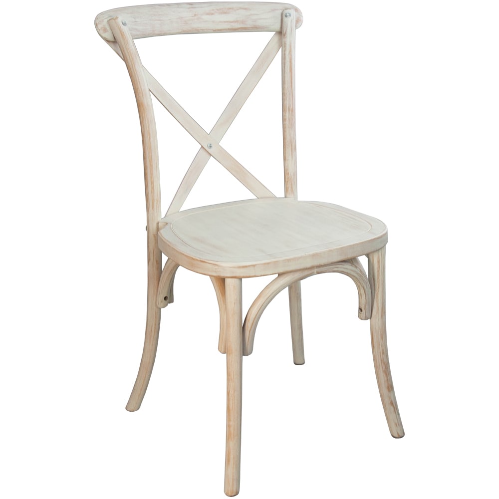Flash Furniture X-BACK-LW Dining Chair w/ Cross Back - Elmwood w/ Lime Wash Finish
