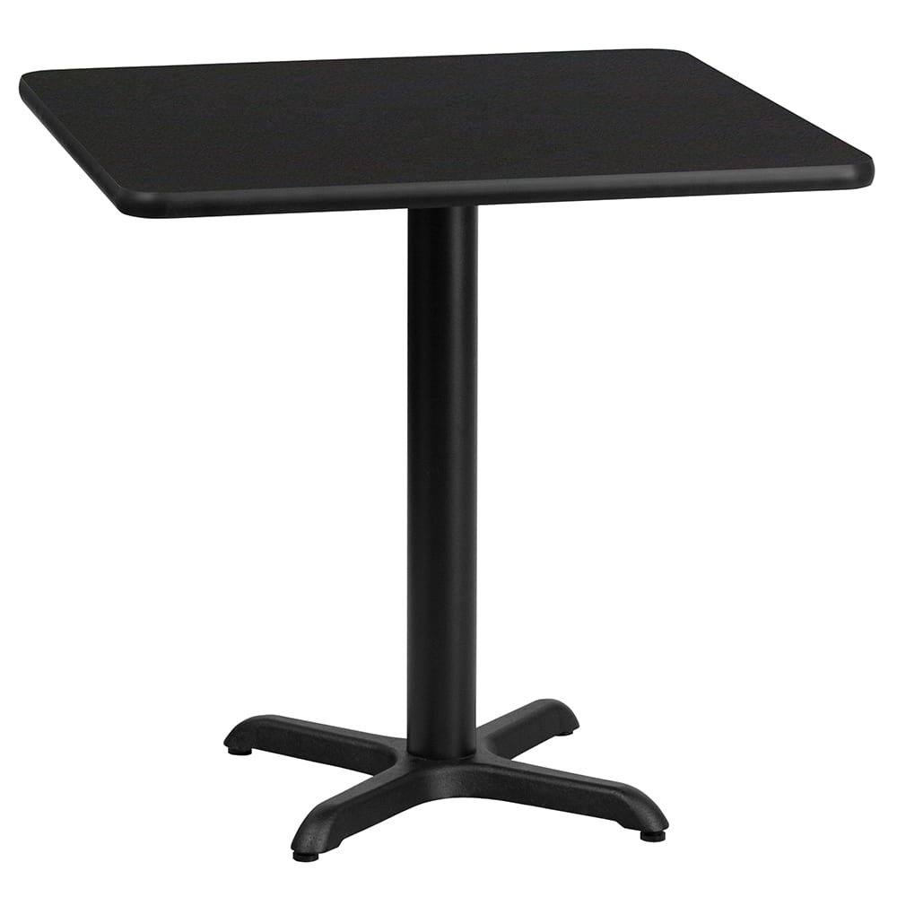 Flash Furniture XU-BLKTB-2424-T2222-GG 24" Square Dining Height Table w/ Black Laminate Top - Cast Iron Base