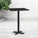 Flash Furniture XU-BLKTB-2424-T2222B-GG 24" Square Bar Height Table - Black Laminate Top, Cast Iron Base thumbnail 3