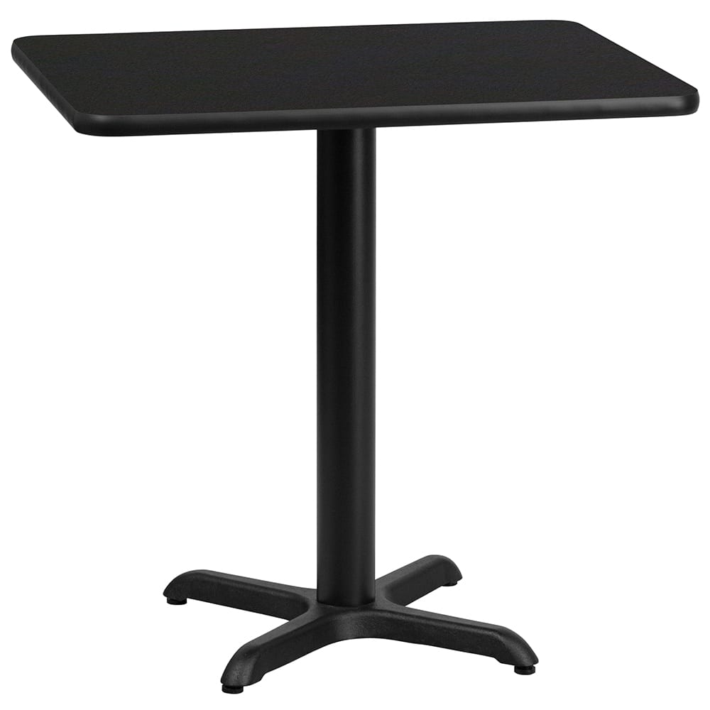 Flash Furniture XU-BLKTB-2430-T2222-GG Rectangular Dining Height Table w/ Black Laminate Top - 30"W x 24"D, Cast Iron Base