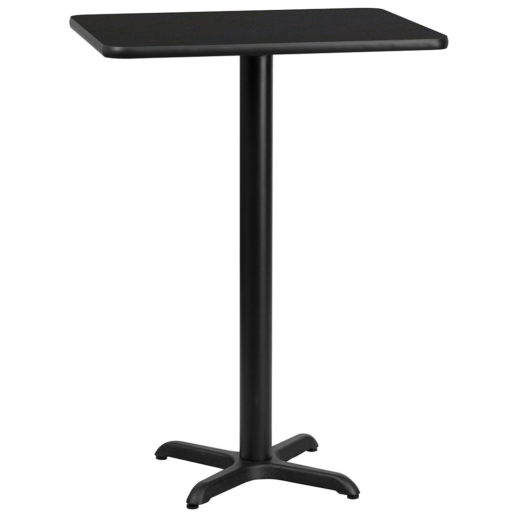 Flash Furniture XU-BLKTB-2430-T2222B-GG Rectangular Bar Height Table w/ Black Laminate Top - 30"W x 24"D x 43 1/8"H, Cast Iron Base