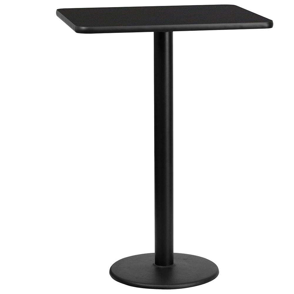 Flash Furniture XU-BLKTB-2430-TR18B-GG Rectangular Bar Height Table w/ Black Laminate Top - 30"W x 24"D x 43 1/8"H, Cast Iron Base