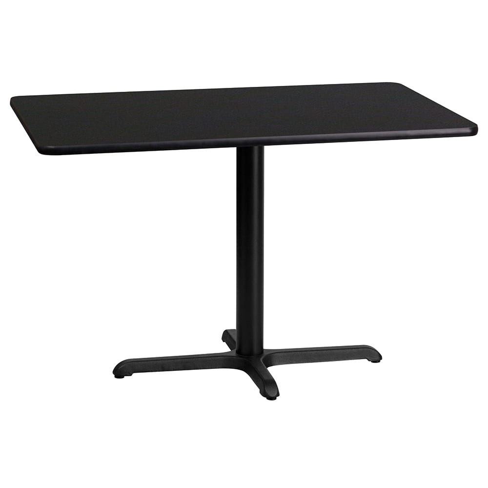 Flash Furniture XU-BLKTB-2442-T2230-GG Rectangular Dining Height Table w/ Black Laminate Top - 42"W x 24"D, Cast Iron Base