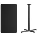 Flash Furniture XU-BLKTB-2442-T2230B-GG Rectangular Bar Height Table w/ Black Laminate Top - 42"W x 24"D x 43 1/8"H, Cast Iron Base thumbnail 2